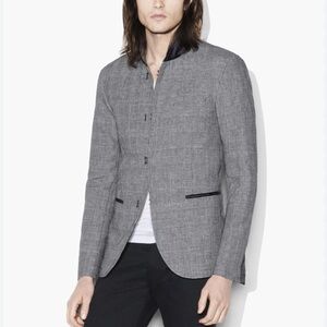 🌟JOHN VARVATOS🌟 COLLECTION LINEN COTTON SHAWL COLLAR PLAID BLAZER SZ 48